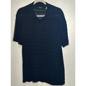 Versace Classic V2 Polo Shirt Medium open-collar short sleeve Black Sheer Stripe